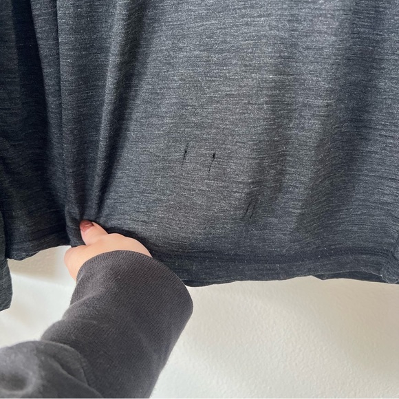 Ibex Dark Grey Merino Wool Henley Long Sleeve Top *FLAWED* - Picture 3 of 7